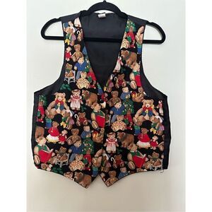Women's Vintage The Honey Collection Christmas Bear Vest